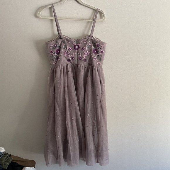 Modcloth Lavender Embroidered Midi Dress - Picture 10 of 11